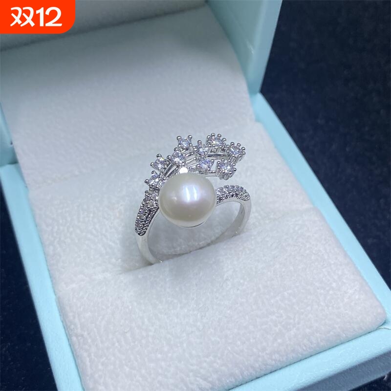 繁花淡水珍珠戒指显手白