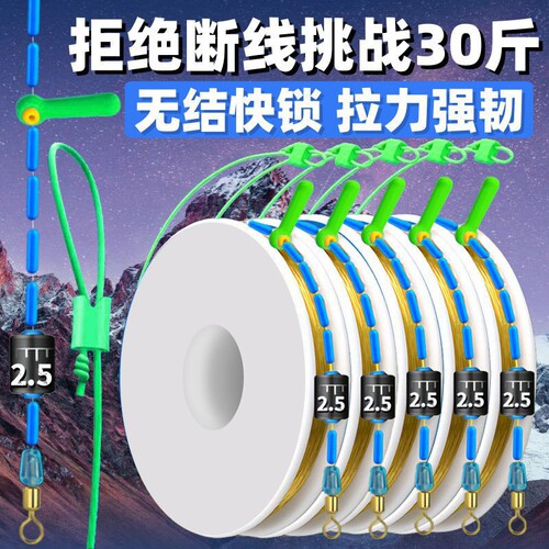 新型进口无结线组鱼线套装快锁主线成品尼龙线强拉力高端台钓正品