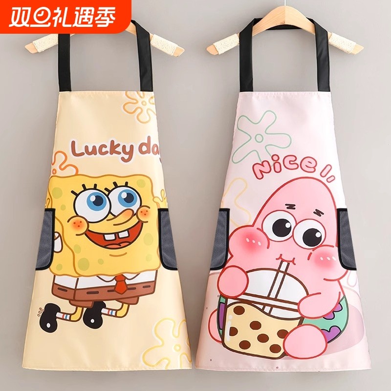 围腰网红围裙餐饮防水罩衣卡通韩版可爱擦手工作服耐脏耐磨女防油