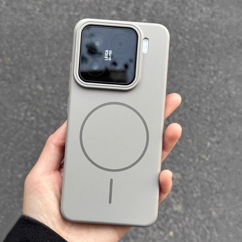 同款钛灰色强磁吸小米适用充电15手机壳15pro磨砂高级水泥灰14/13商务奢华K80超薄Note亚克力硬civi5Pro外套7