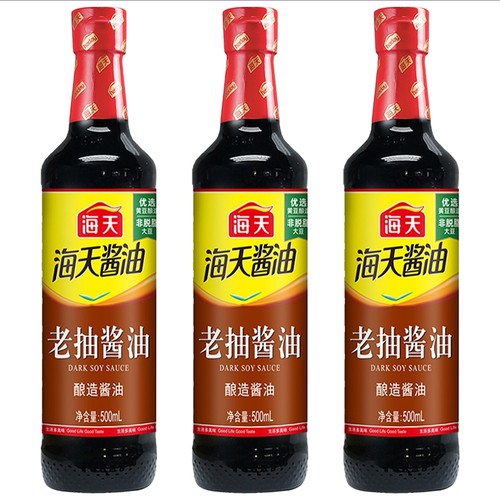 海天老抽酱油500ml(PET瓶)*3