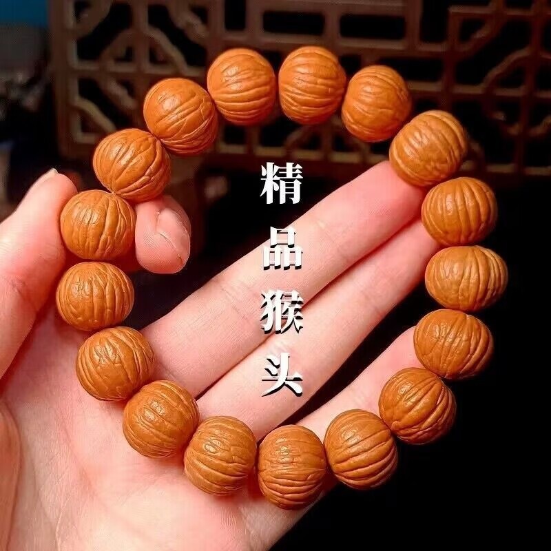 正品猴头手串文玩京八棱单圈小核桃手串男高端猴头佛珠配饰多规格