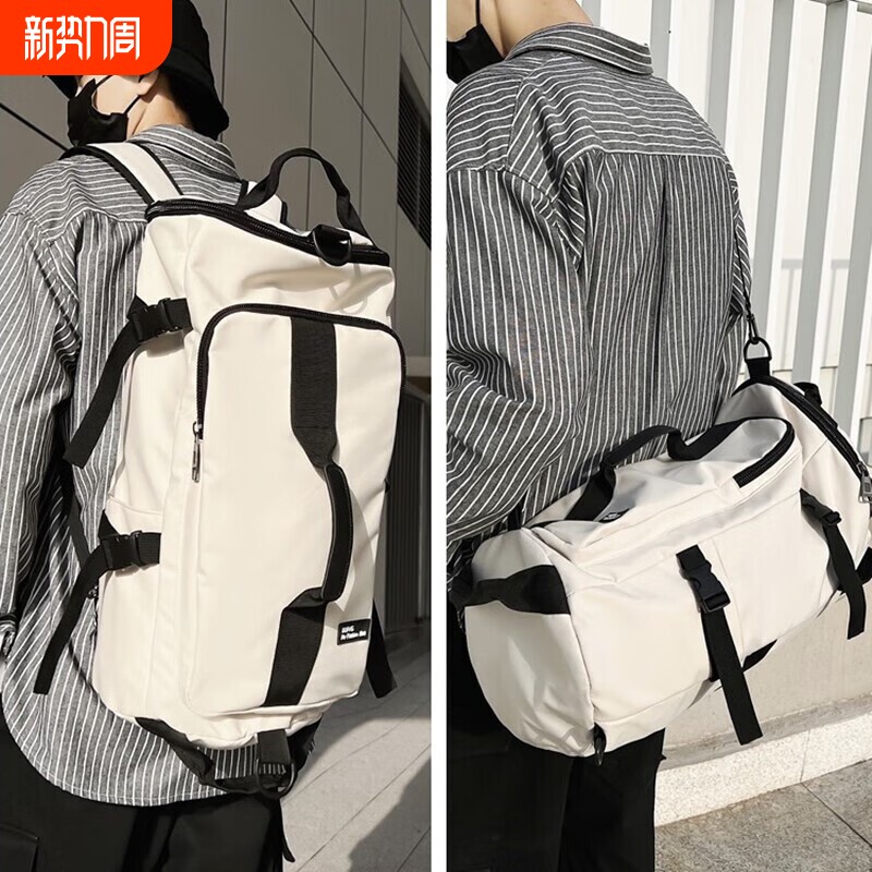 旅行双肩包男款背包大容量斜挎包旅游包书包男手提拉杆箱可挂