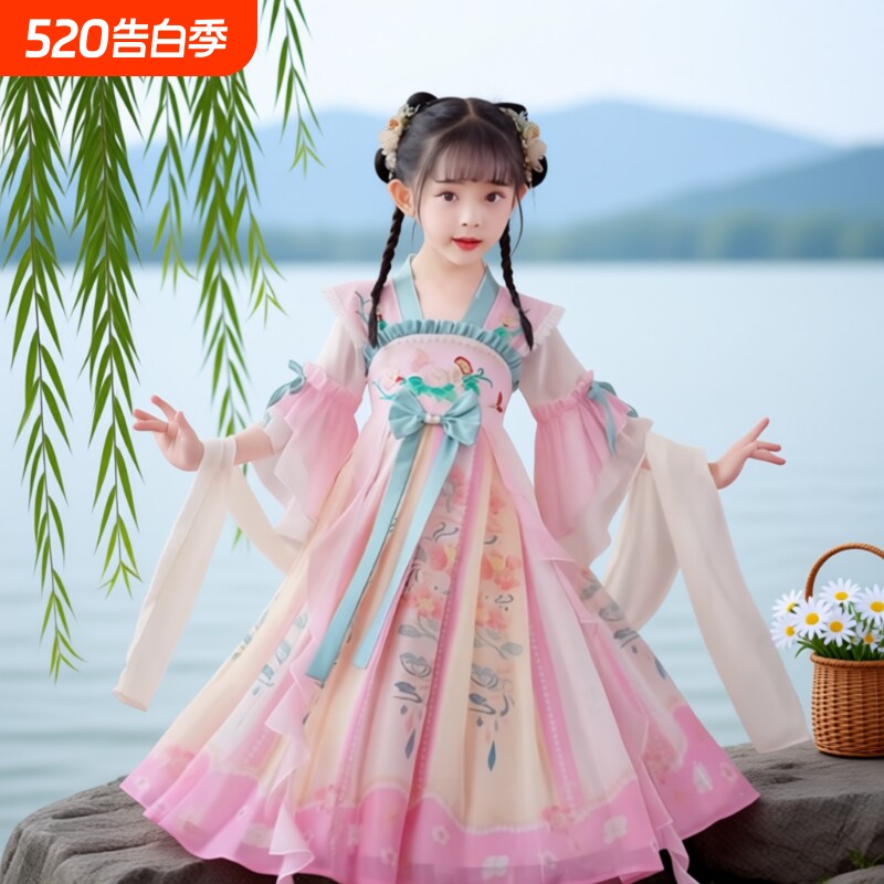 汉服女童夏款儿童古装国风夏季唐装2026新款女孩古风公主连衣裙夏