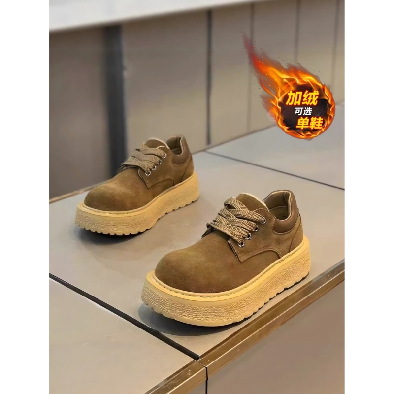 2025独特超好看鞋男士棉冬鞋”翻毛皮鞋防水防滑运动厚底增高