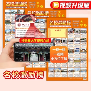 211 小学高中高考大学目标贴纸报志愿学生激励榜名校目标墙贴985