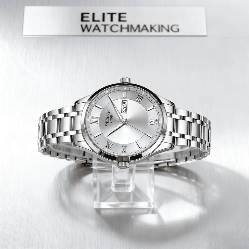 手表男款机械风全自动防水高级感全自动男表数字双日历防水腕表男