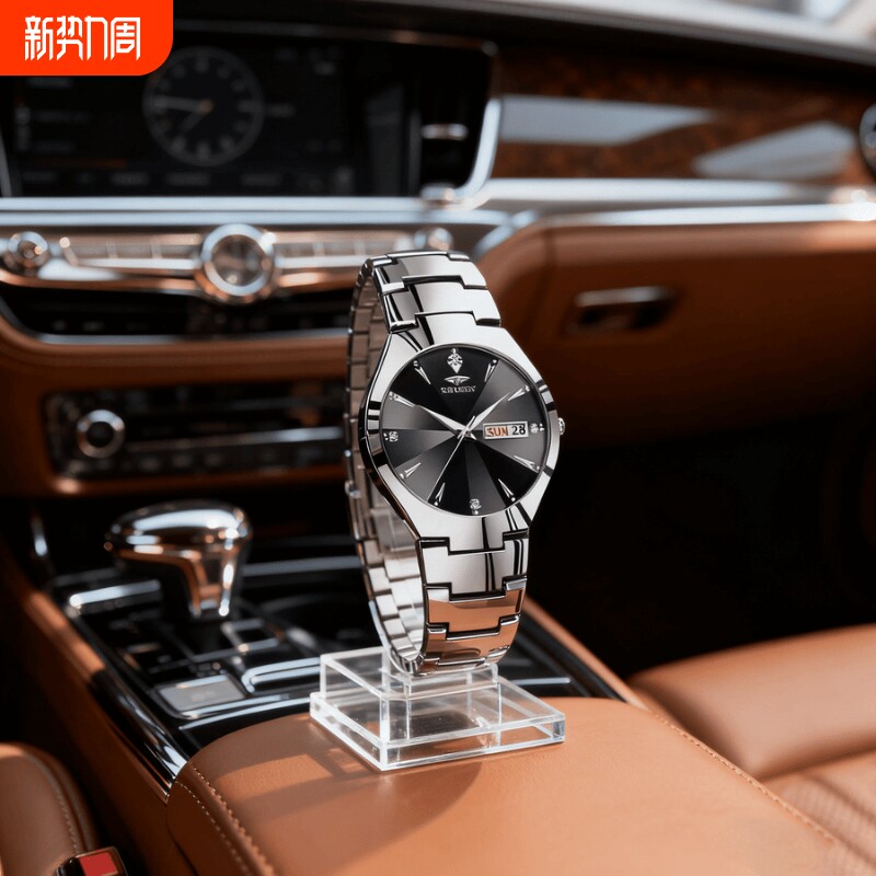 老人手表男士中老年人女士机械大数字对表夫妻爸爸妈妈款防水石英