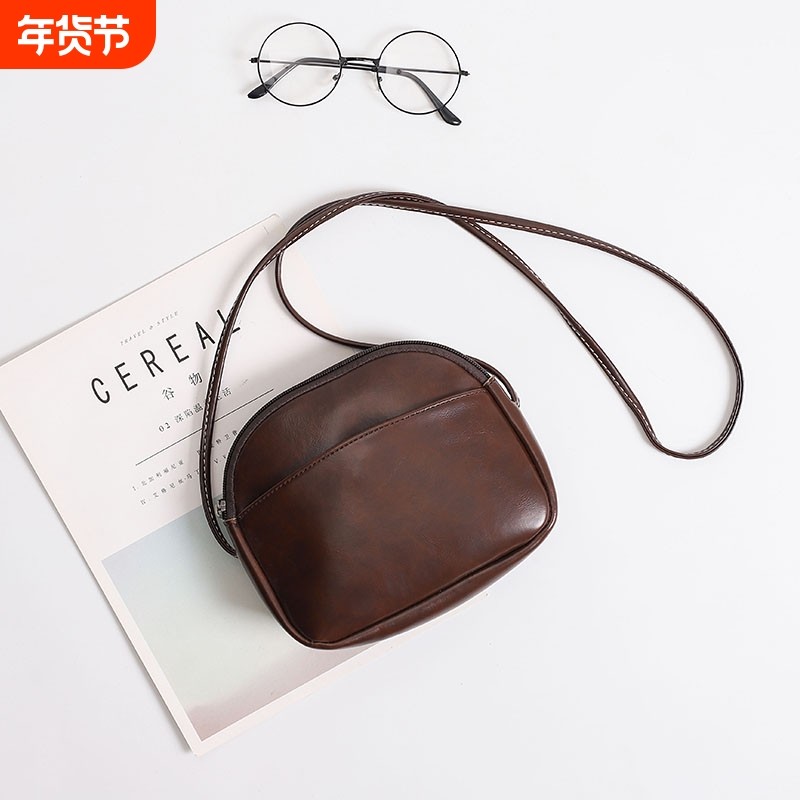 小众设计高级软皮包ins学生小包女迷你百搭简约单肩斜挎包包红色