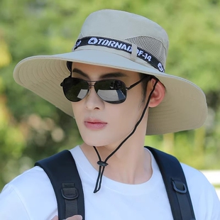 帽子男士 夏天遮阳帽户外透气太阳帽防晒帽男骑车帽登山钓鱼渔夫帽