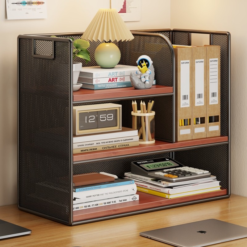 书架桌面置物架宿舍学习桌上大容量多层小书柜书桌上多功能整理架