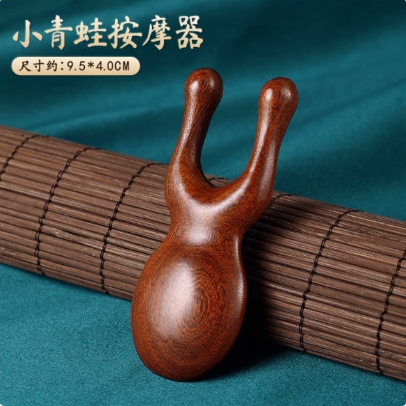 按摩梳子檀木青蛙经络梳五齿头梳防头皮刮痧按摩器头发真实木梳代