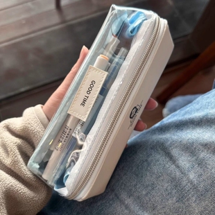 日系痛包笔袋轻奢小众极简风初高中学生文艺双层文具收纳袋铅笔盒