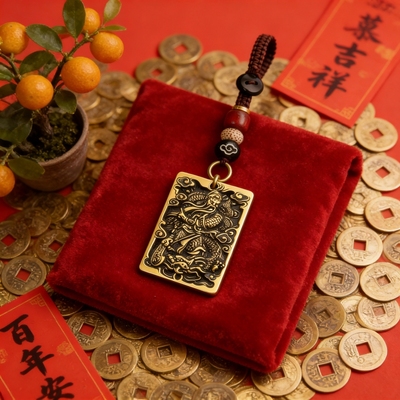 【武财神】真黄铜护身关公挂件钥匙扣关羽关云长义薄云天越磨越亮