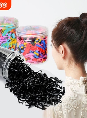 加厚一次性皮筋女高弹力发圈扎头绳不伤发加宽儿童不缠发黑色缠头
