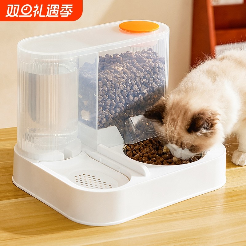 宠物饮水喂食器大容量猫咪自动喂食喂水一体饮水机猫碗宠物用品双