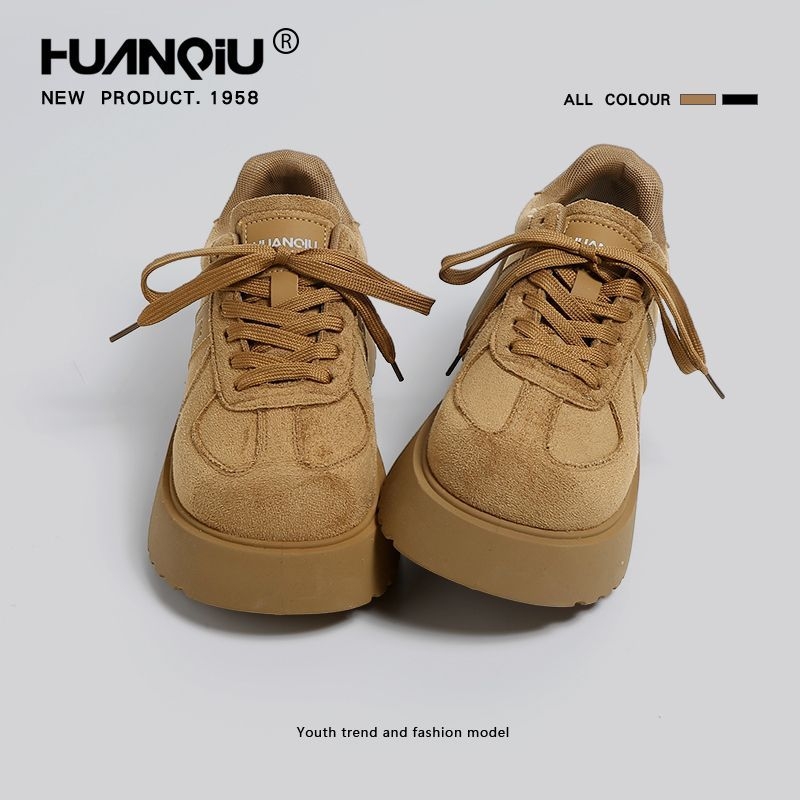 环球巨好看厚底德训鞋女2025新款冬季超火增高百搭松糕休闲勃肯鞋