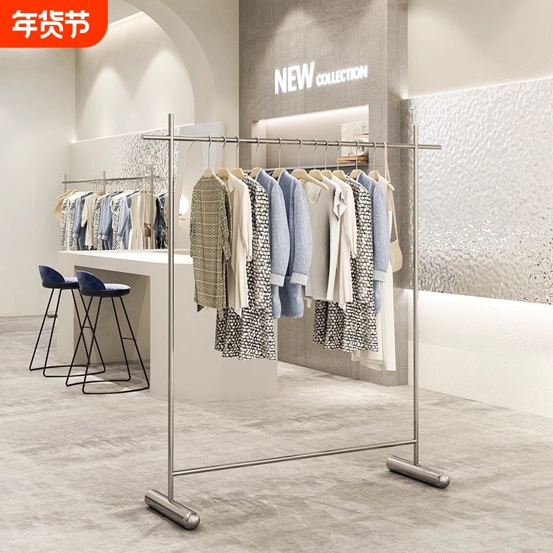 服装店不锈钢拉丝落地式挂衣架女装店中岛货架展示架简约陈列道具,商业/办公家具,服装展示架,淘宝优惠券,粉丝福利购,淘宝优惠卷