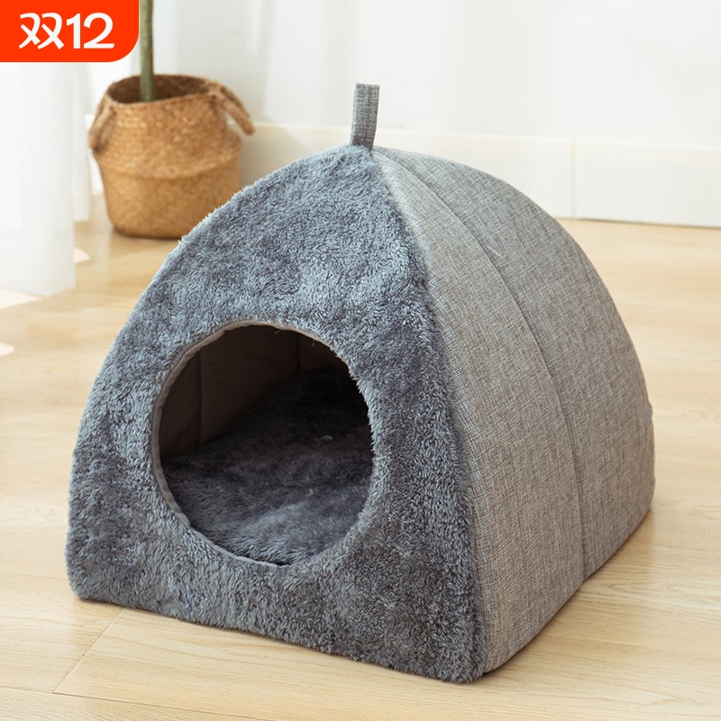 猫窝封闭式猫房子宠物窝冬季保暖加厚三角深度睡眠狗窝宠物用品