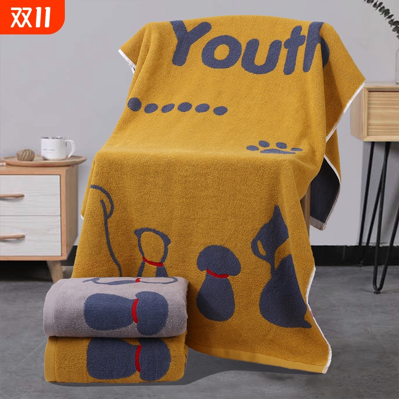浴巾全棉a类母婴级卡通加大成人吸水儿童加厚速干沙滩巾纯棉浴巾