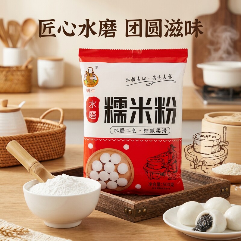 农家水磨纯糯米粉农家自磨家用南瓜饼雪媚娘汤圆粉冰皮月饼材料
