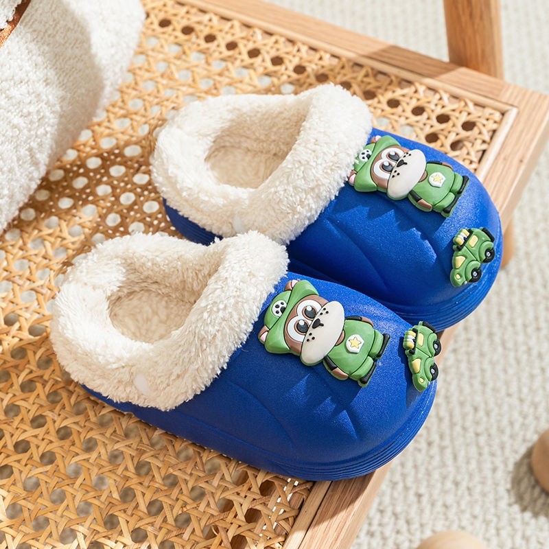 儿童棉拖鞋2024年新款男童女童宝宝室内居家防滑小孩中童防水拖鞋