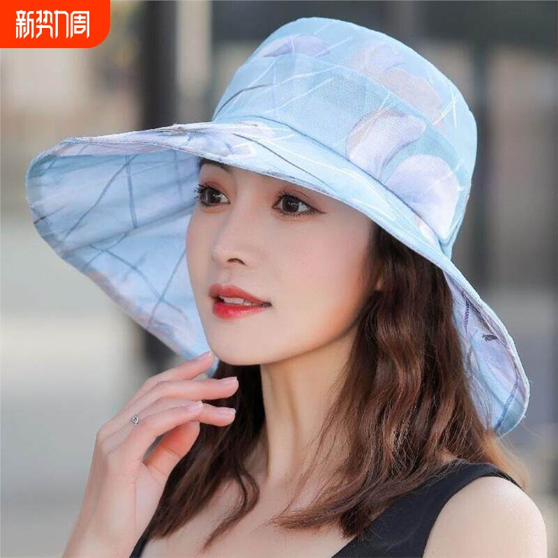 中老年人帽子女春夏天妈妈遮阳盆帽薄款防晒太阳帽透气渔夫帽防风