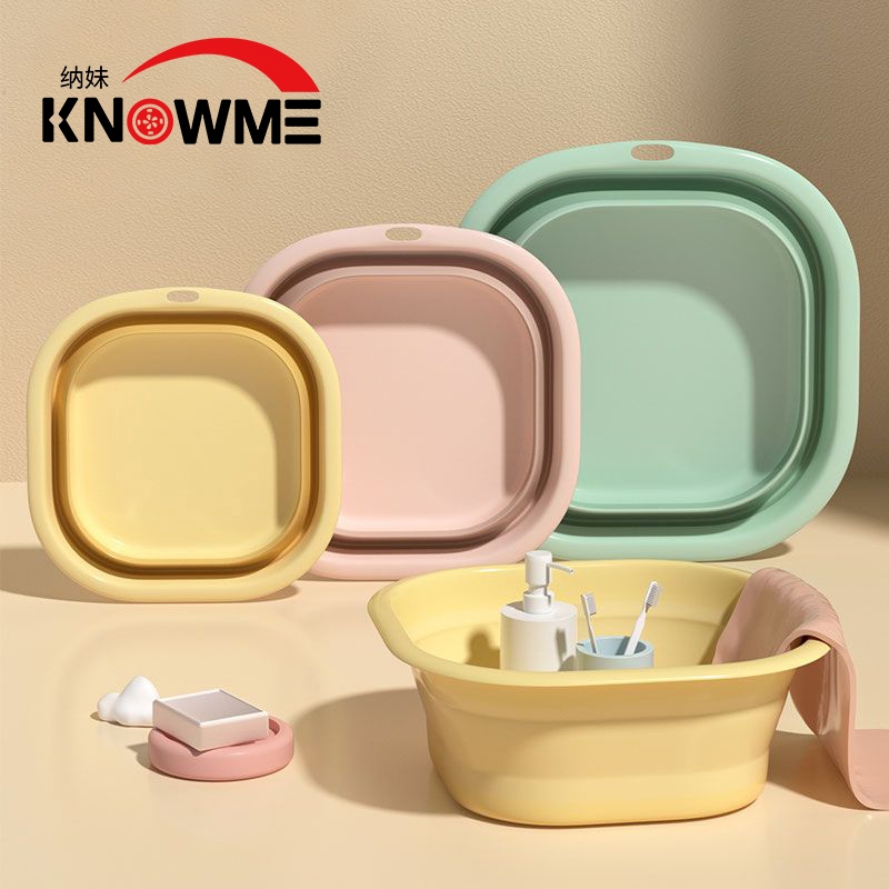 KNOWME/纳妹可折叠脸盆宿舍家用学生洗衣脸盆便携式旅行大塑料盆