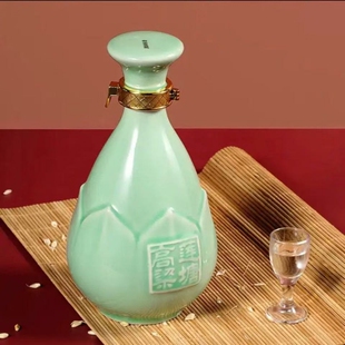 珍品酒业 莲塘高粱莲花青瓷瓶45度500ml白酒特香型纯粮粮食酒h瓶装