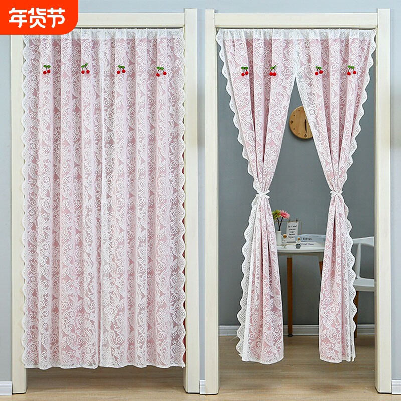 蕾丝门帘遮挡帘新款高级感隔断帘半帘卧室家用房间纱帘卫生间帘子