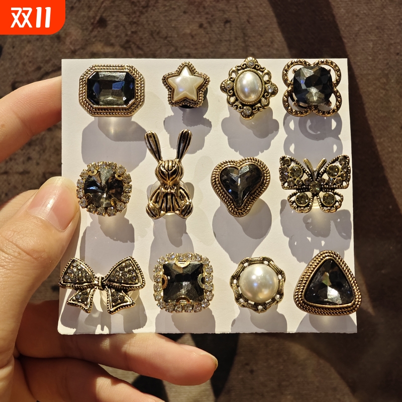 洞洞鞋配饰适配crocs卡骆驰鞋花金属高级感鞋扣装饰diy配件可拆卸