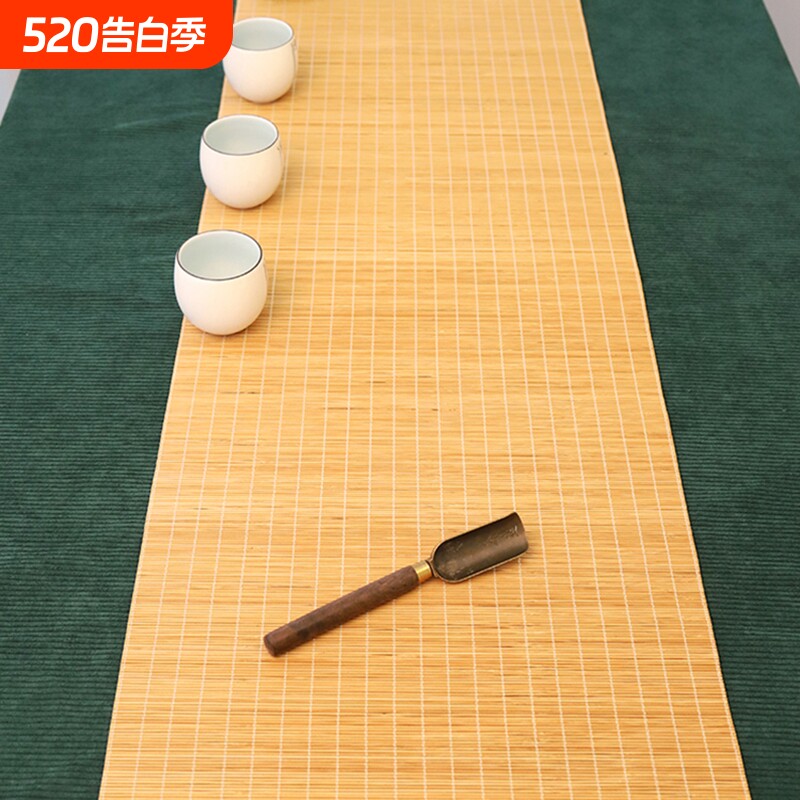 茶席竹席竹帘茶垫禅意中式杯垫隔热垫茶帘茶盘垫子茶道配件桌旗