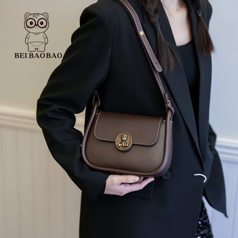 北包包马鞍包包纯色单肩包休闲女包百搭斜挎包