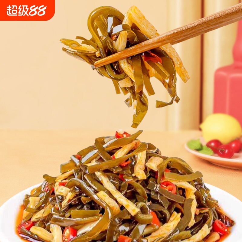 宝食海带笋丝即食下饭菜竹笋咸菜榨菜海带脆笋配粥小菜香辣袋装