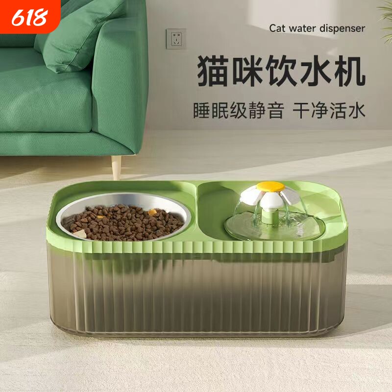 宠物喝水器猫咪饮水机自动循环流动活水喝水二合一狗狗水盆饭碗