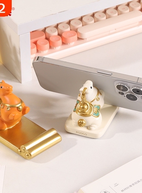 唐三彩小胖马手机支架洛阳文创旅游纪念礼物办公室桌面摆件送女生