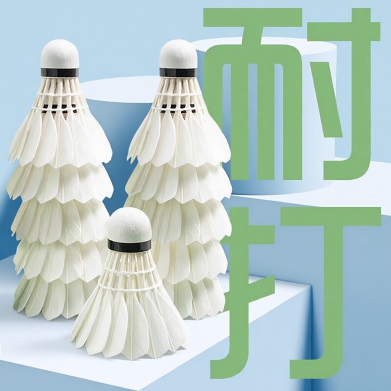 羽毛球鹅毛12支装耐打抗风羽毛球比赛训练专用稳定室外学习训练球