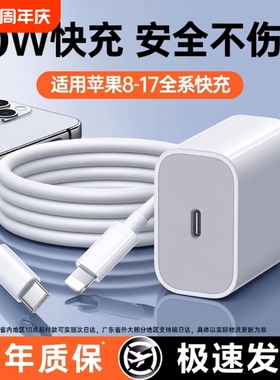 充电头PD30W充电器适用于iPhone16promax/15pro快充头14p/13p/12手机20wplus专用11xr速充原线头套装