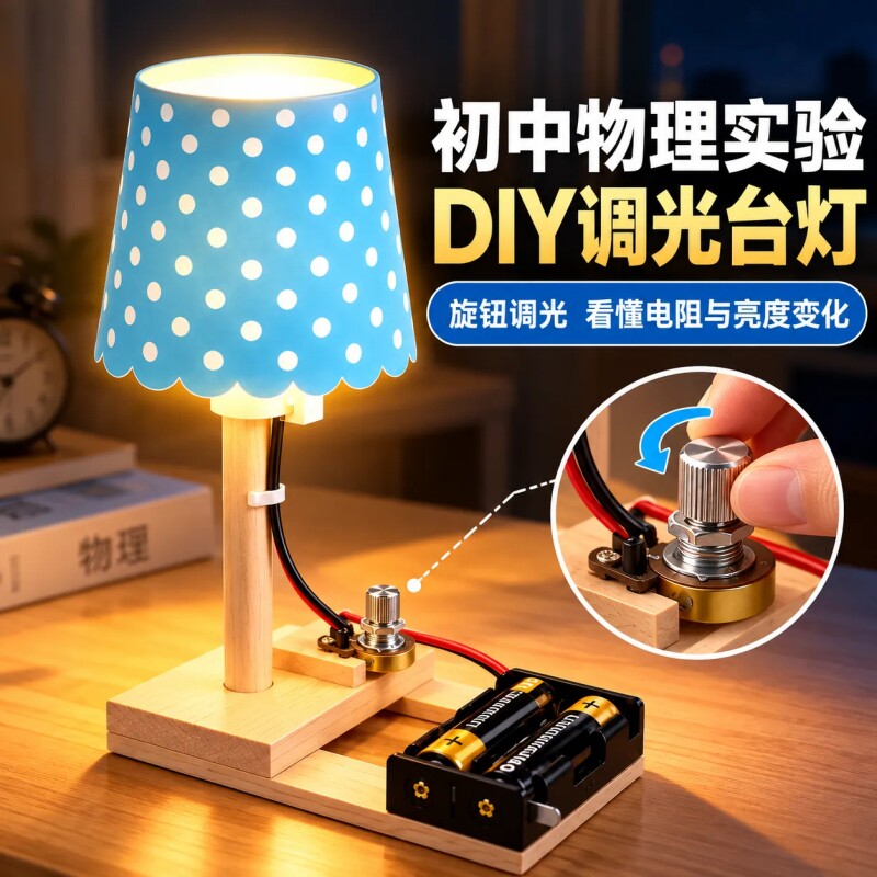 制作简易调光台灯九年级初三跨学科实践人教版手工diy自制可调节亮度小台灯初中物理电学实验套装科学小制作