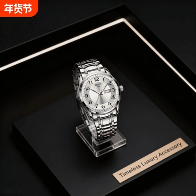 全自动男表手表男款机械风全自动防水数字双日历防水腕表男高级感