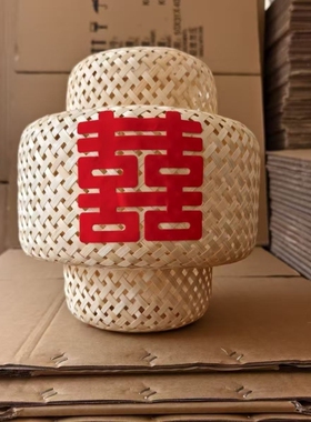 复古精品手工竹编灯笼拍