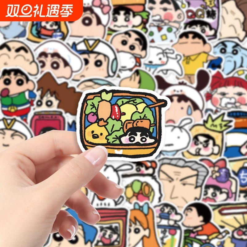 155张不重复可爱卡通蜡笔小新贴纸女孩儿童装饰笔记本电脑手机DI