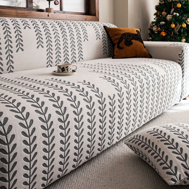 风格提花绒全包沙发套2025新款坐垫子四季通用款防滑罩套单人位