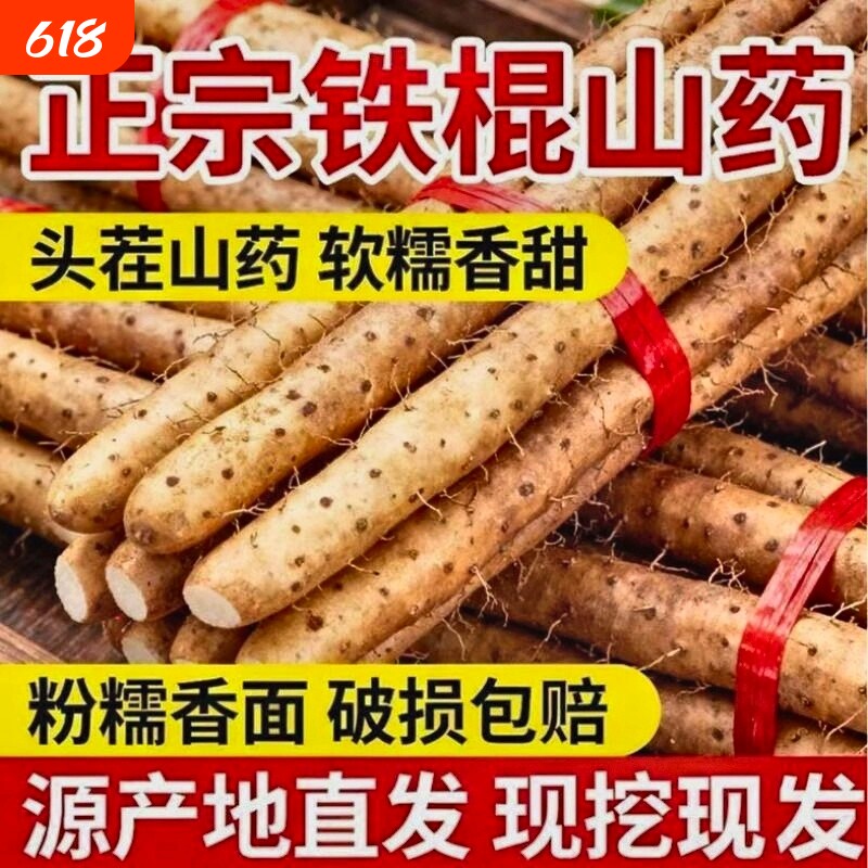 正宗现挖铁棍山药小白嘴山药非温县新鲜淮山药多规格可选老少皆宜