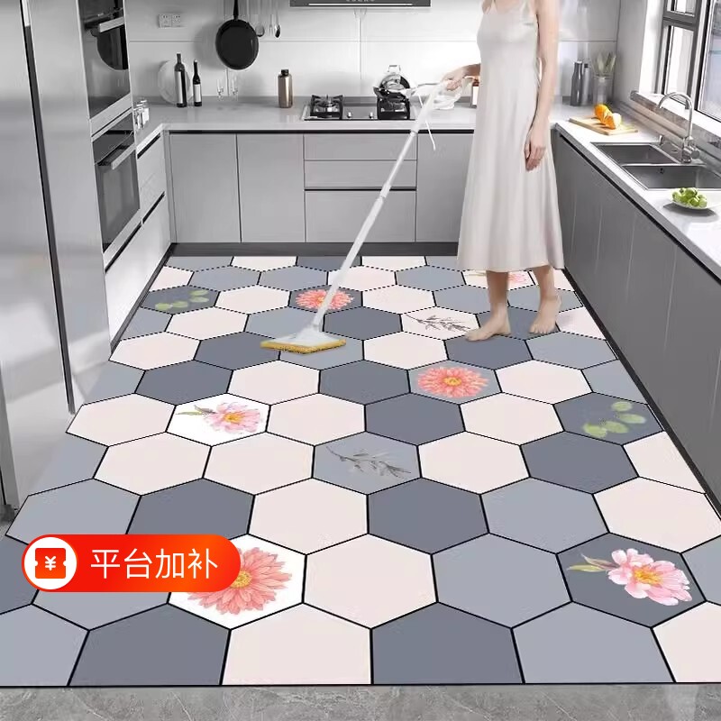厨房防水防油地垫防滑硅藻泥新款可擦免洗吸水地毯耐脏脚垫子入户