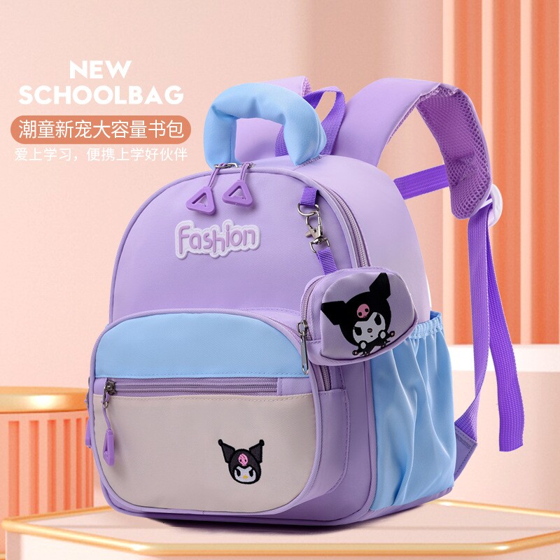 幼儿园书包洋气可爱轻便小背包女孩时尚儿童包户外休闲双肩包紫色