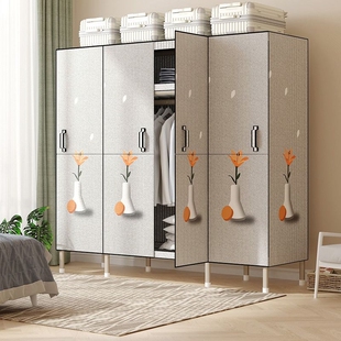 布衣柜双人钢管加粗加固简易组装 家用卧室收纳柜