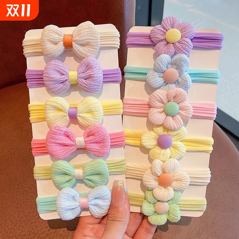 毛巾圈儿童发绳不伤发扎头绳女童发圈头饰女孩橡皮筋2024年蝴蝶结