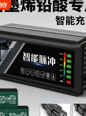 电动车充电器电瓶48V12AH60V20A72V35专用铅酸石墨烯电池超威天能