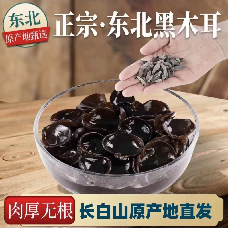 东北特产黑龙江长白山小碗耳老鼠耳非特级野生秋木耳年货礼盒500g